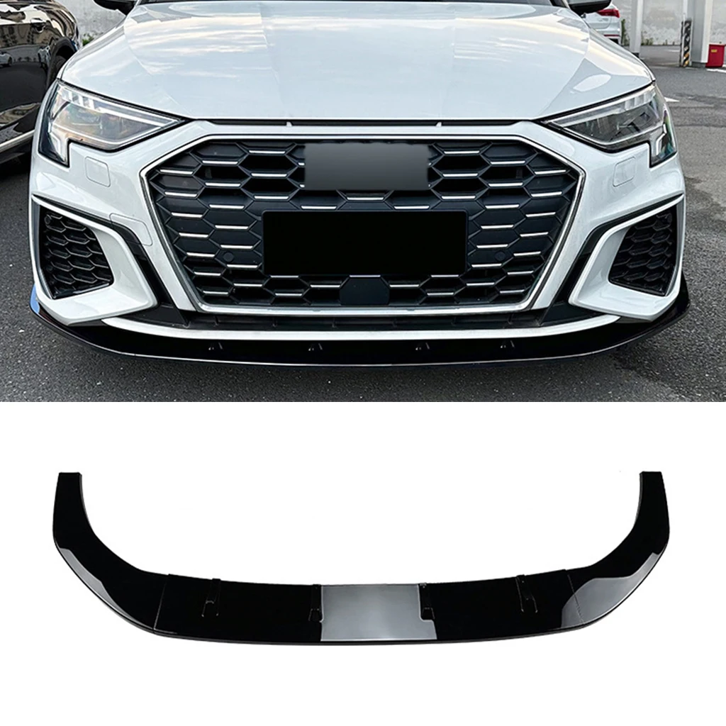 

Car Front Bumper Lip Spoiler Diffuser Splitters Body Kit Aprons Cover Guard Trim For Audi A3 8Y S3 2021 2022 Black/Carbon look