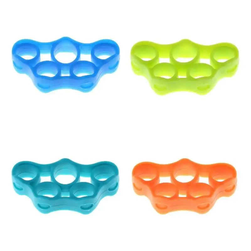 

Silicone Finger Gripper Strength Trainer Resistance Band Hand Grip Wrist Yoga Stretcher Finger Expander Exercise 6 colors 1Pcs