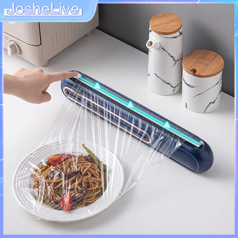 

Adjustable Hanging Cling Film Wrap Dispenser Creative Plastic Sharp Wrap Cutter Box Adjustable Magnetic Suction Strong Magnetic