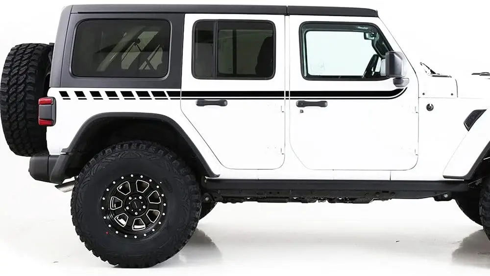 

Decal Sticker Vinyl Side Door Rear Stripe Compatible Jeep Wrangler JL Black 1 PC Decal Door Long Stripe Sticker
