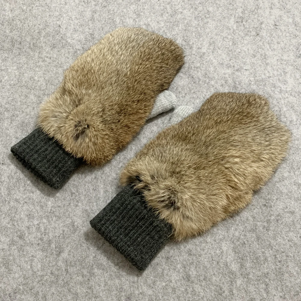 

Лидер продаж, зимние женские перчатки из 100% натурального кроличьего меха, Хорошие эластичные теплые варежки из натурального кроличьего меха, женские модные меховые перчатки