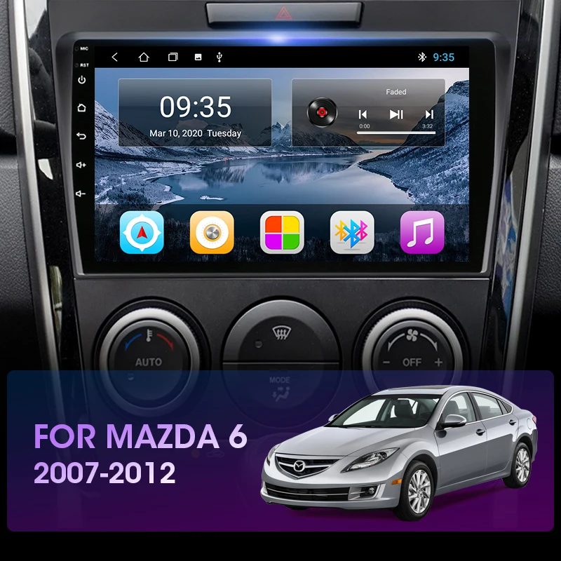 vtopek 9 4g dsp carplay 2din android 10 car radio multimedia player navigation gps for mazda 6 rui wing 2007 2012 support bose free global shipping