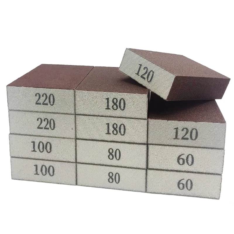 

12 Pack Sanding Sponges Coarse Fine Sanding Blocks In 60-220 Grits Sand Foam Sandpaper For Metal Wood Polish