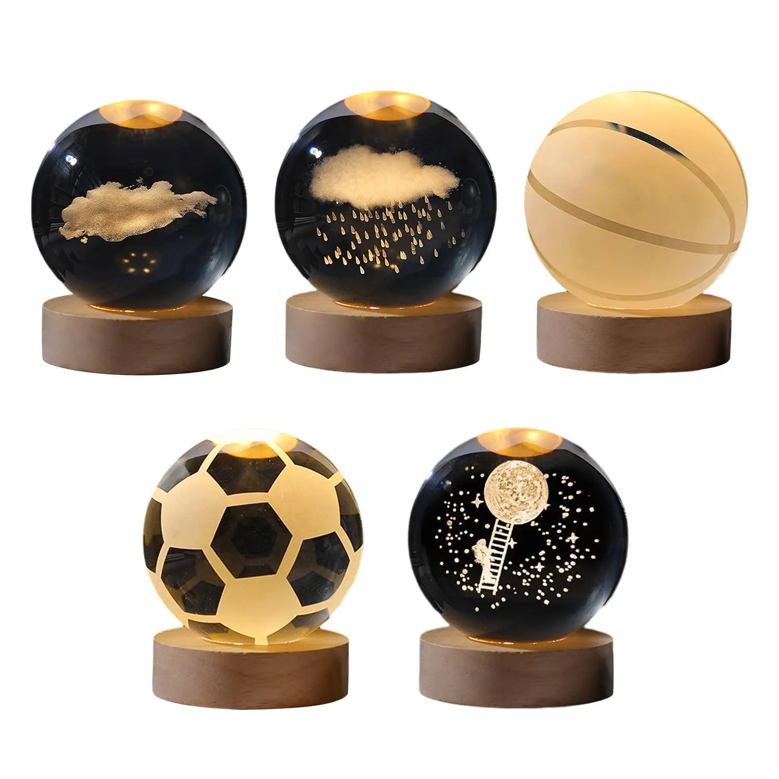 

Ночник со стеклянным шаром, настольная лампа с подставкой, декоративная Ночная лампа, ночник, светодиодная лампа, образовательный светильник для украшения