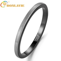 bonlavie 2mm tungsten carbide ring inner electric black outer dome lassa ring men women engagement jewelry aaa quality