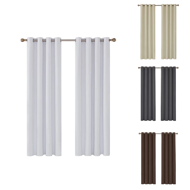 

Set of 2 Blackout Curtains, Thermal Curtains, Opaque Curtains Room Curtain with Eyelets,108X52in (H x W)