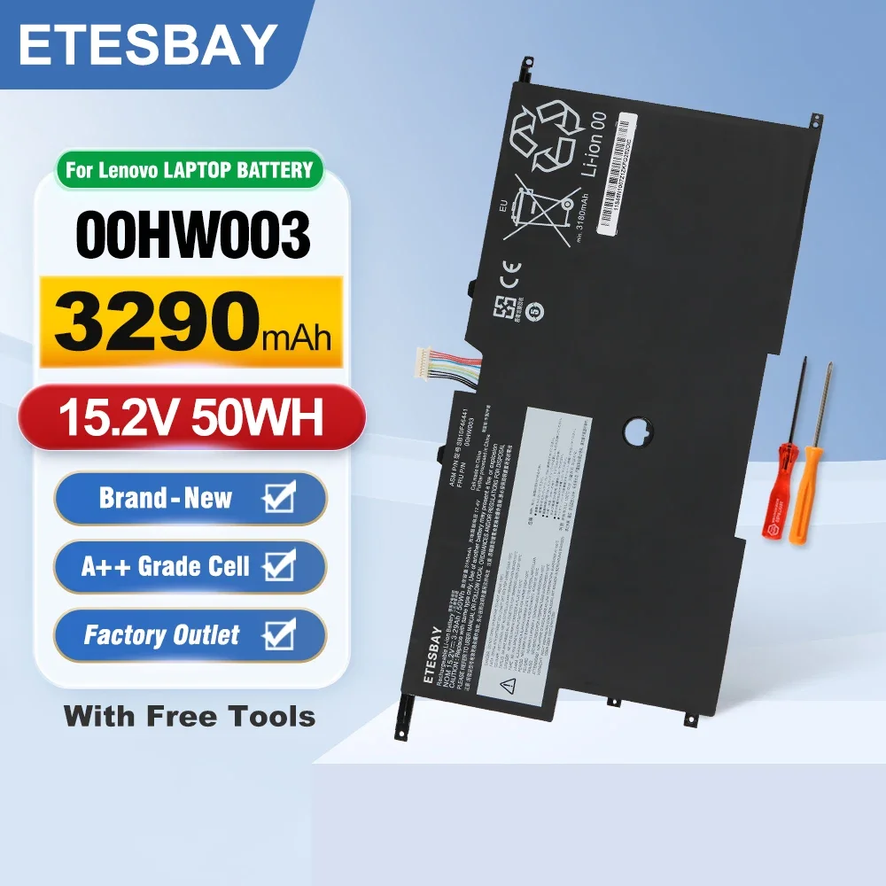 Фото ETESBAY 00HW003 SB10F46441 45N1700 Аккумулятор для ноутбука Lenovo ThinkPad X1 Carbon Gen3 2015 X1 Carbon 2014 Gen2 00HW002 №1