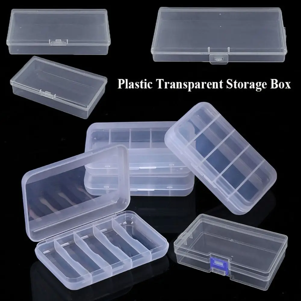 

Plastic Storage Box Square Jewelry Beads Container 5 Sizse Small Items Case for Power Tools Holder
