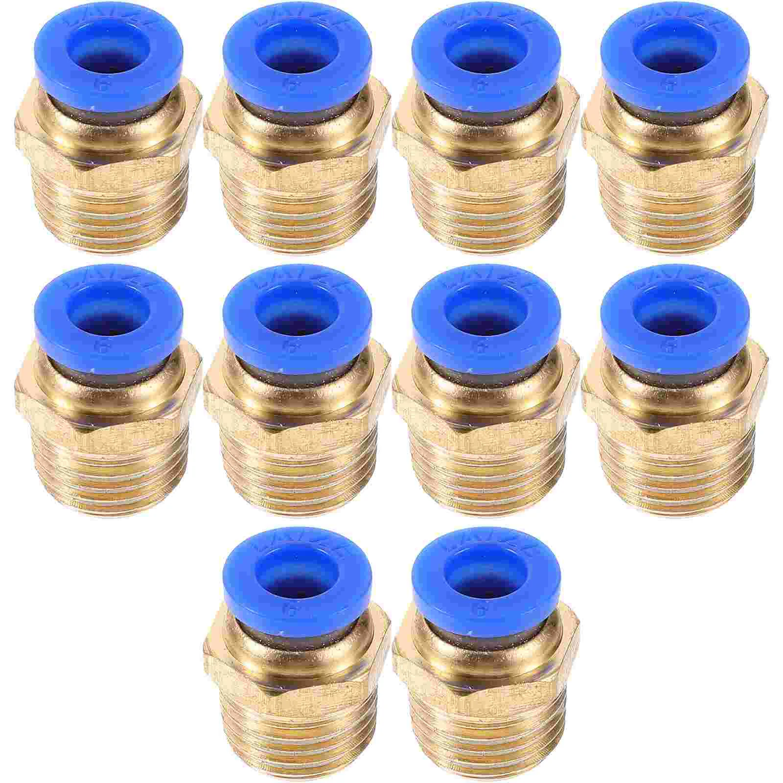 

10 Pcs Pneumatic Quick Push-in Fittings Threaded Straight Barb Air Tool Supply Hose Connectors Adapter Mender Abs Crimp Pipe