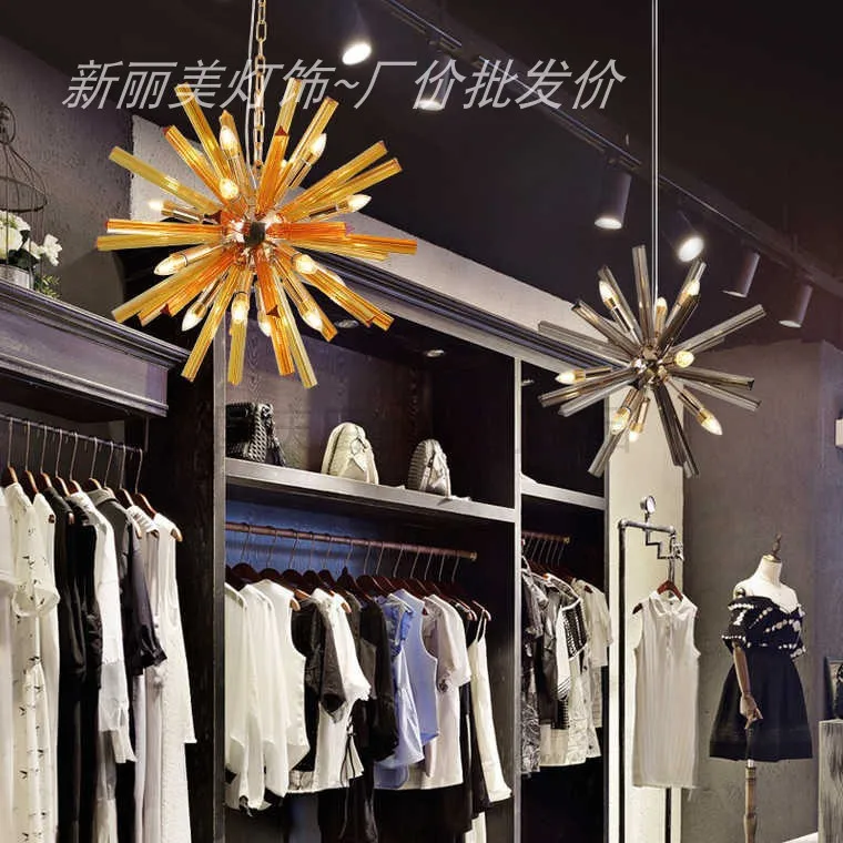

Nordic Style Crystal Glass Chandelier Clothing Store Decoration Window Lamp Mall and Shop Lamps Creative Personality Chandelier