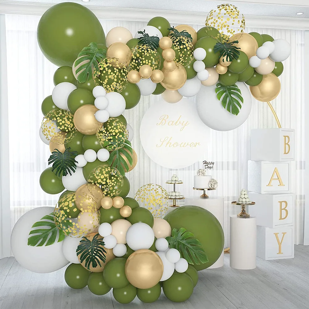 

119PCS Olive Green Wedding Balloon Garland Arch Decoration Set Latex Globos Birthday Baby Shower Party Backdrop Decor