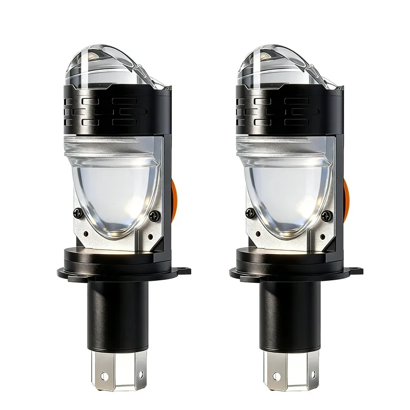 Фото Светодиодные лампы H4 для фар с линзой-проектором, Canbus, антибликовые, Plug & Play, 9V-60V, 5000000LM, IP68, 300000H для автомобилей/мотоциклов №1