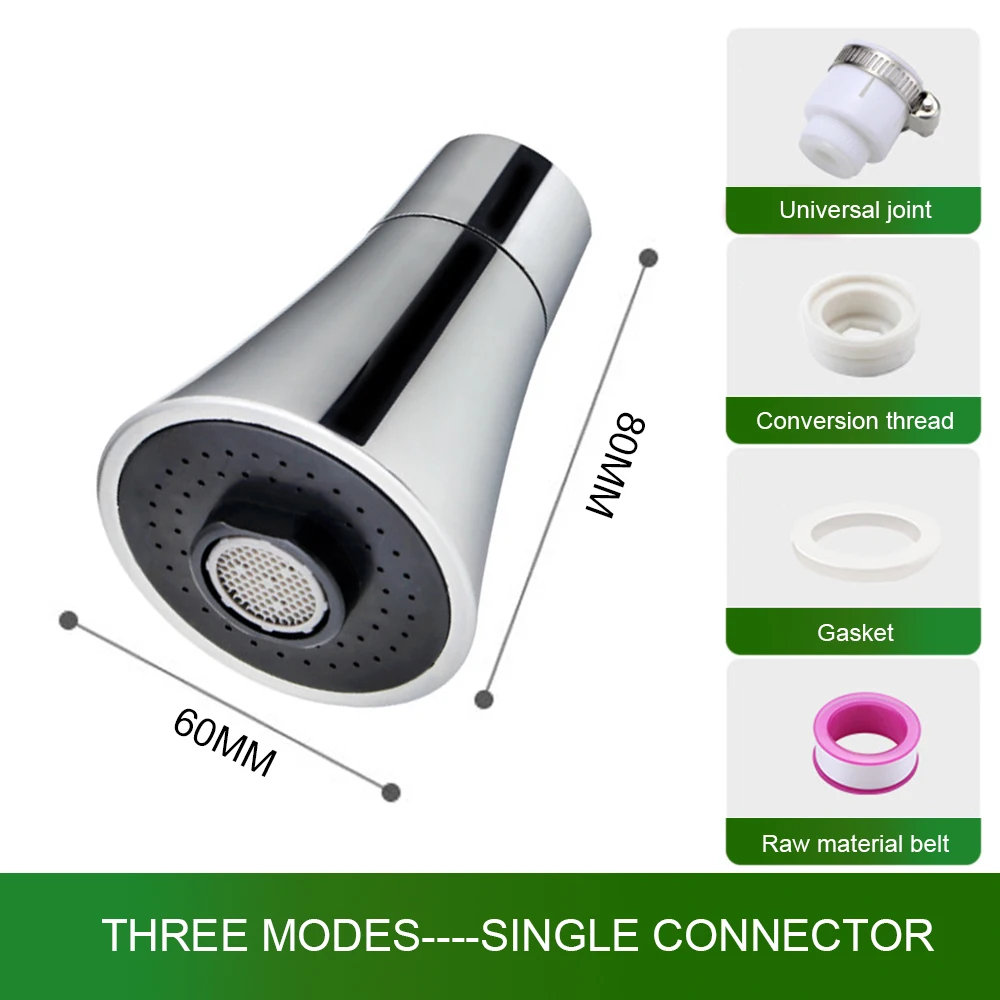 

Кухонный кран-удлинитель 3 режима ABS и нержавеющая сталь