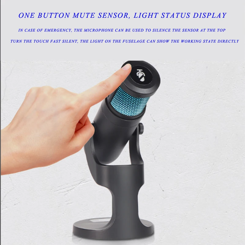 Микрофон конденсаторный с RGB-подсветкой и гарнитурой |