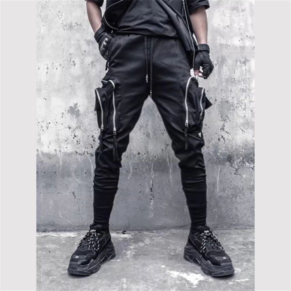 Мужские брюки-карго Y2K с карманом на молнии тактическая техническая одежда