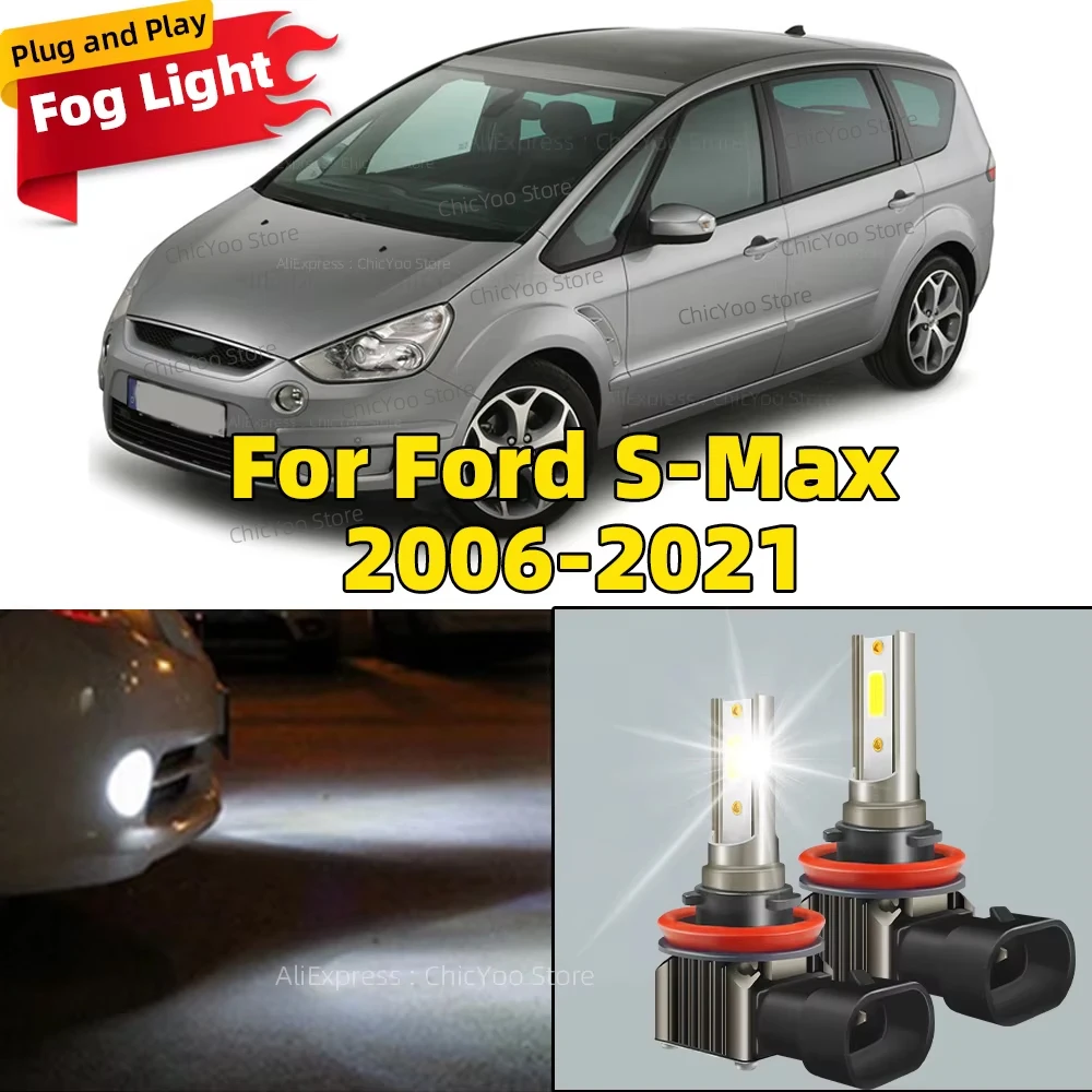 

2 шт. светодиодные противотуманные фары 15000LM, автомобильные лампы 6000K, аксессуары для Ford S-Max 2006 2007 2008 2009 2010 2011 2012 2013 2014-2021