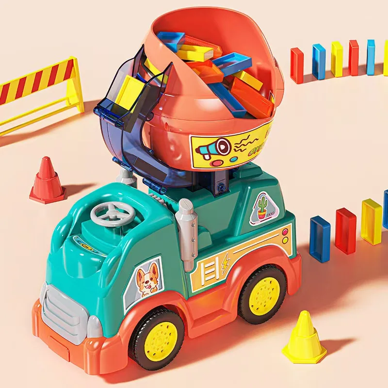 Автоматический набор поездов-домино игрушки кирпичные блоки наборы 102