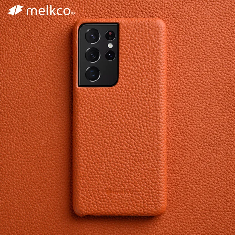 

Melkco Premium Genuine Leather Case For Samsung Galaxy S21 Ultra Plus 5G Cases luxury Fashion Cow Phone Cover