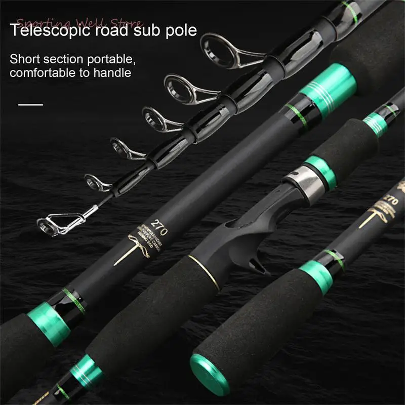 

Travel Rod Spinning Casting Rod 2.1M 2.4M 2.7M Carbon Rod Telescopic tackle
