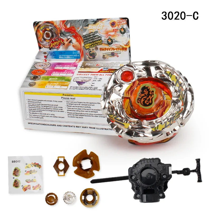 B-X TOUPIE BURST BEYBLADE Shinobi Saramanda Zero-G Shogun Steel BBG-02 With Launcher