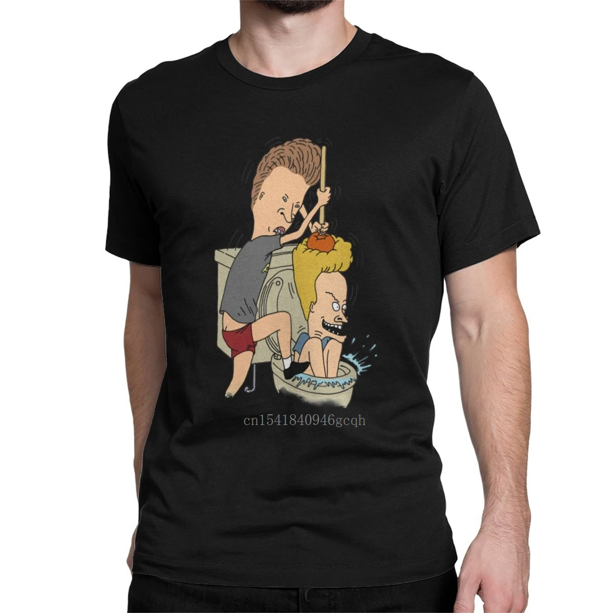 

Men's Beavis And Butt Head Toilet Funny T Shirts Anime 90s America Pure Cotton Clothing Vintage Round Collar Tee Graphic T-Shirt