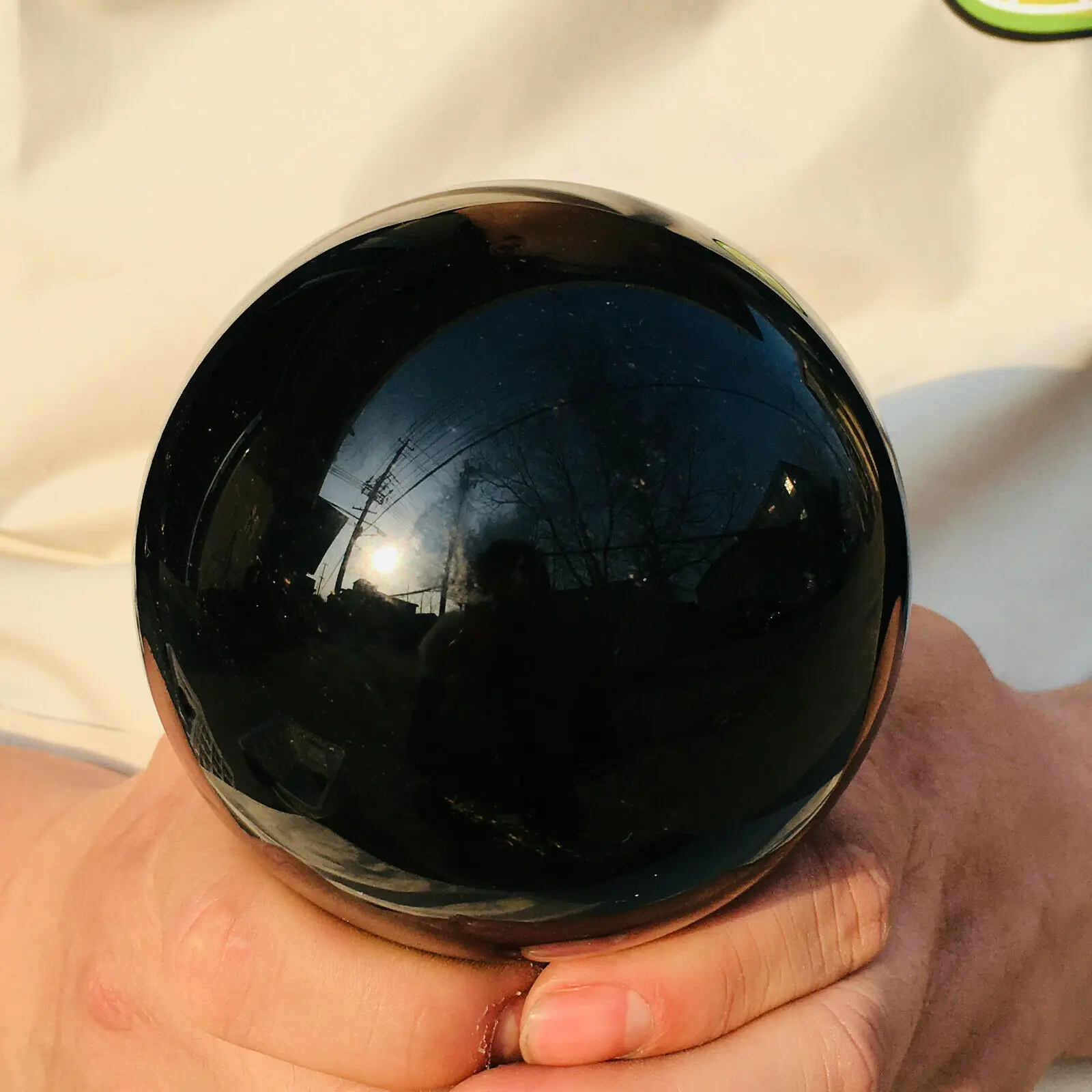 

Natural obsidian ball polished crystal ball for healing home decor