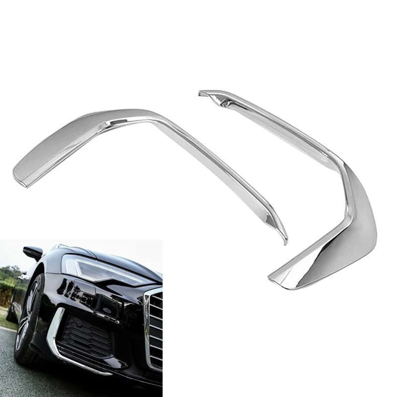 

Для Audi A6 C8 S- Line 2019 2020 2021 2022 S6 ABS передний бампер противотуманная фара накладка лампа век полоса для бровей автомобильные аксессуары