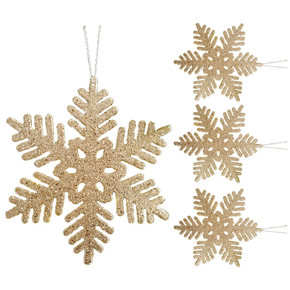 

4 Pcs Christmas Tree Pendant Ornaments Party Decor Hanging Decors Cheistmas Xmas DIY Winter Snowflake