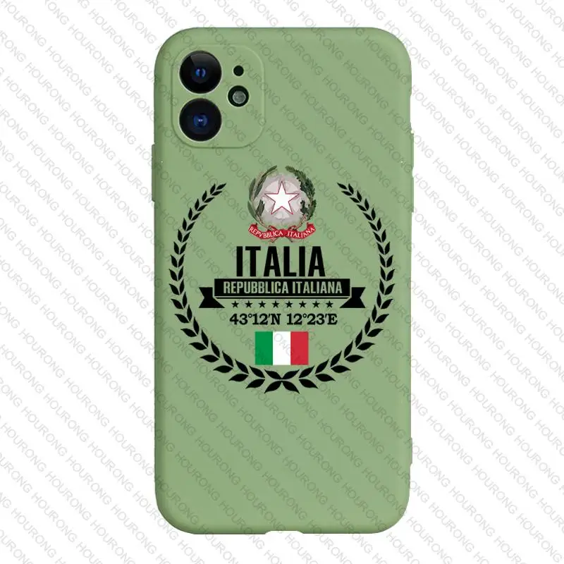 Чехол с изображением герба Италии флага карты для iPhone 13 12 11 X XS XR 7 8 6S SE Plus Pro Max Mini 2022