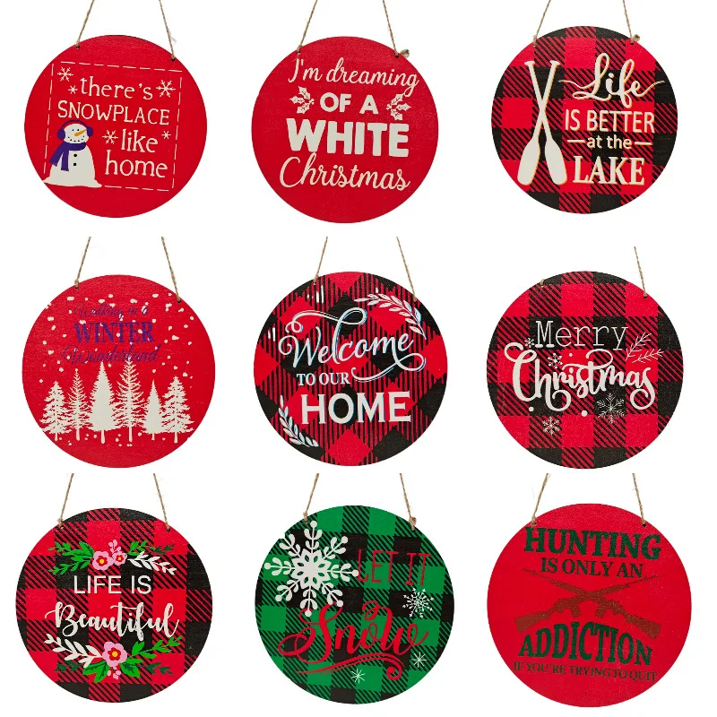 

Woodwork Christmas supplies Wood creative Christmas pendants Round furniture decorations Christmas decorations