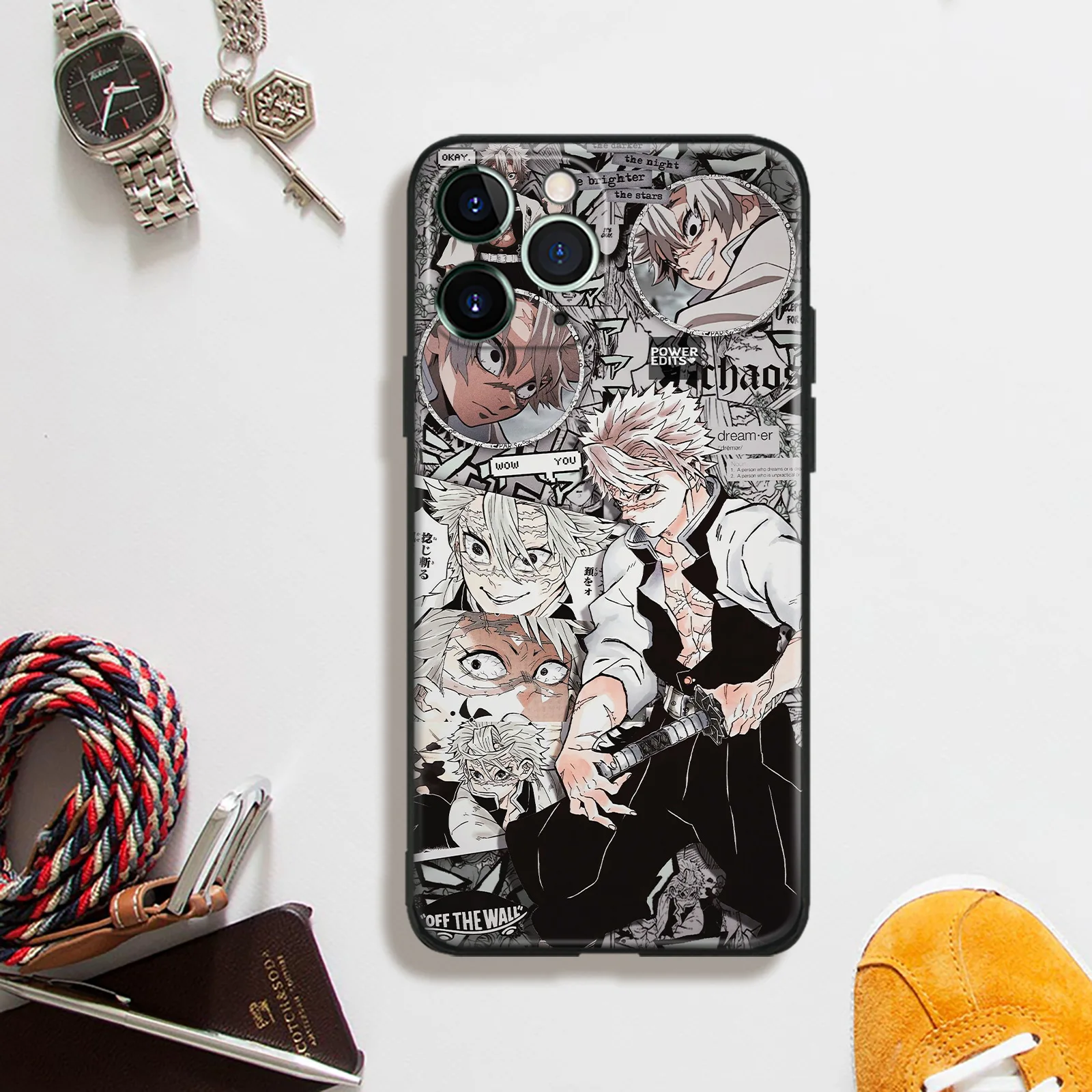 

Sanemi Shinazugawa Kimetsu no Yaiba Anime Phone Case for iPhone 13 12 11 Mini Pro XS Max SE X XR 7 8 Plus Cover Soft Glass Shell