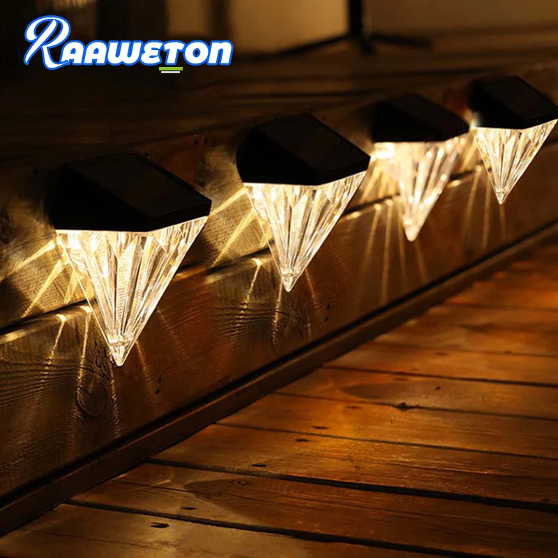 

Solar Wall Lamp Outdoor Garden Lamp Yard Garden Decoration And Arrangement Under fence Glowing Diamond Solar LED Wall Ligh