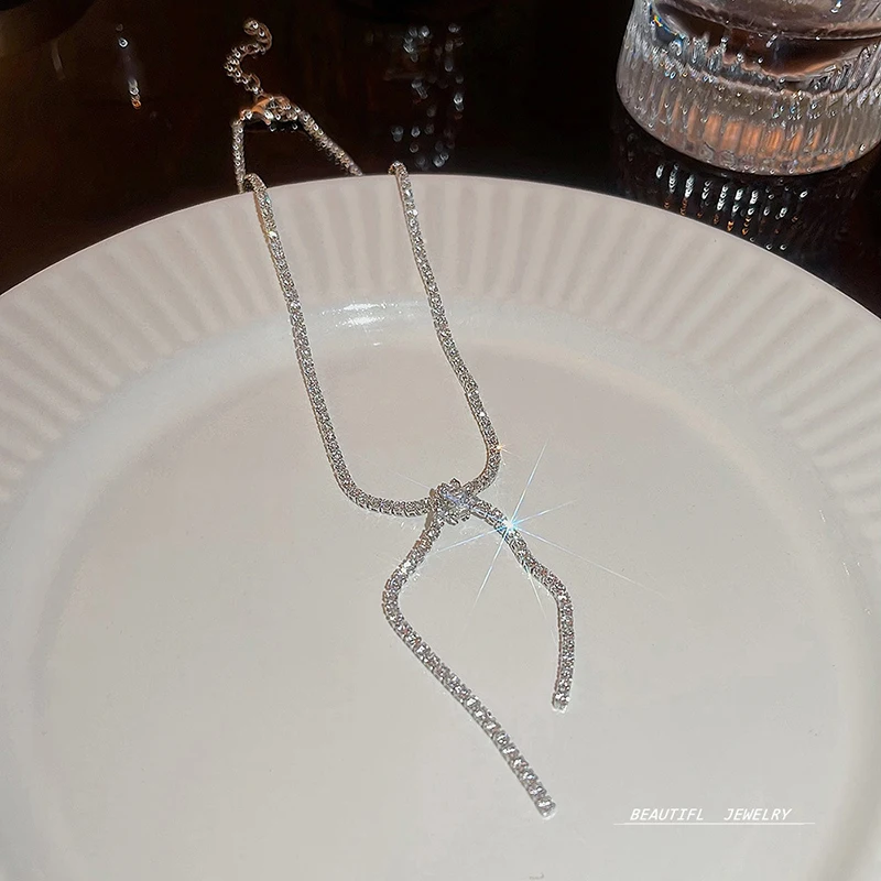 Роскошное Сверкающее Колье-чокер С Кубическим Цирконием Для Женщин Свадебные