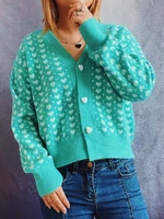 knitted sweater women 2022 new autumn winter korean style kawaii casual v neck button cardigan harajuku knit jumper tops