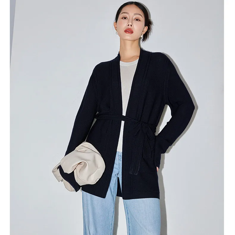 Naizaiga 2023 Весна средней длины желтый темно-синий новое поступление 75% шерсть 25% Шелк