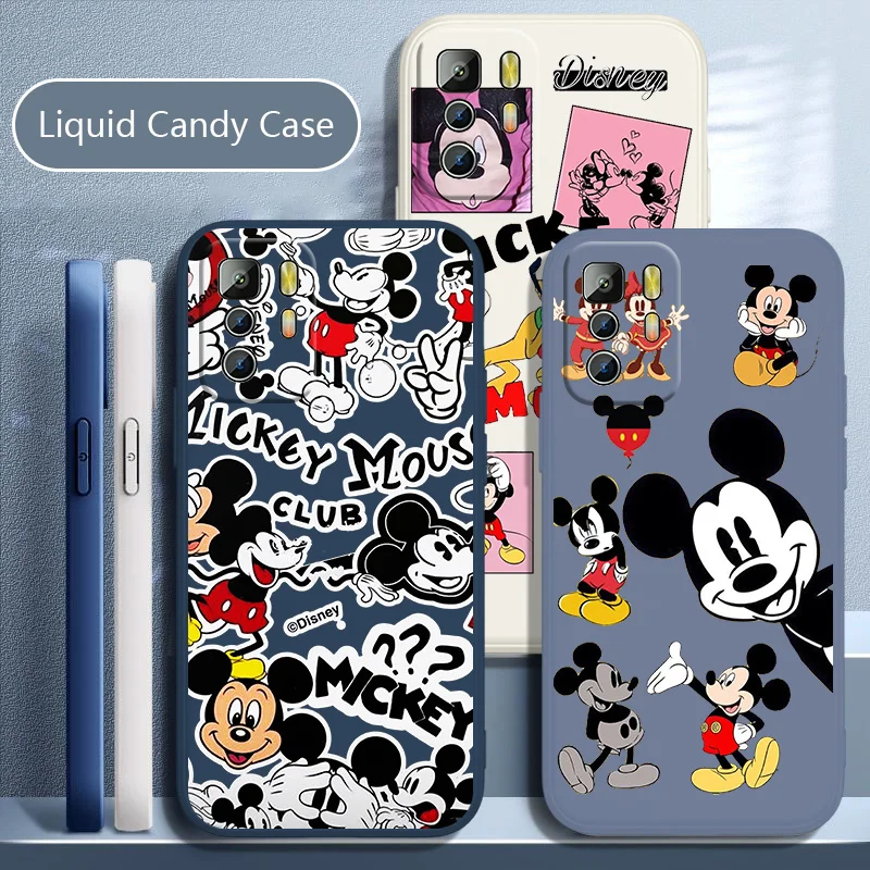 

Mickey Mouse Anime Phone Case For Xiaomi Redmi Note 11T 11 11S 10T 10 9T 9S 9 8T 8 7 6 5 Pro Liquid Rope Funda Cover Soft Back