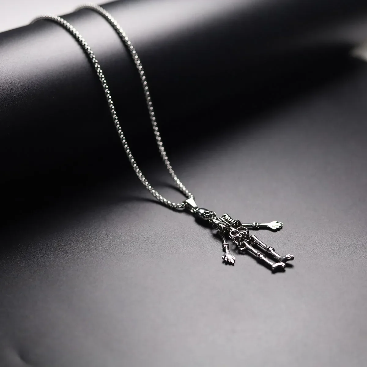 Посеребренная подвеска с черепом мужское байкерское ожерелье в стиле панк-рок
