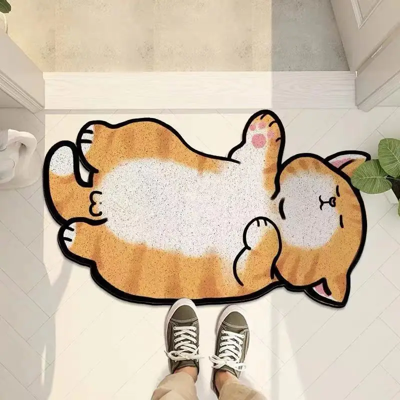 

Cartoon Sand Scraping Dust Door Entrance Doormat Hallway Bath Non-slip Rug Dust Removal Carpet Wire Loop Footpad Doormat