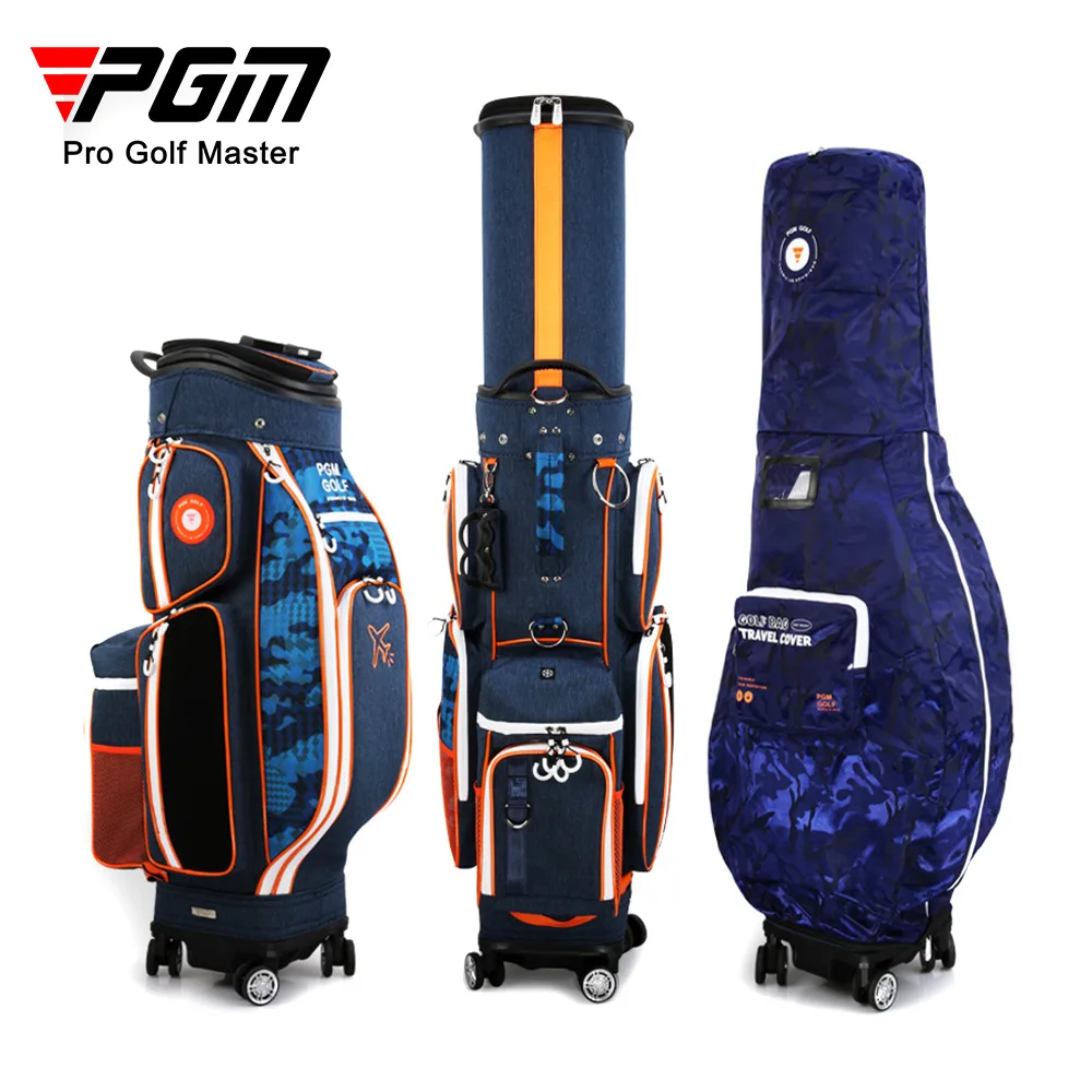 

PGM golf bag universal four-wheel pushable telescopic bag with soft cap