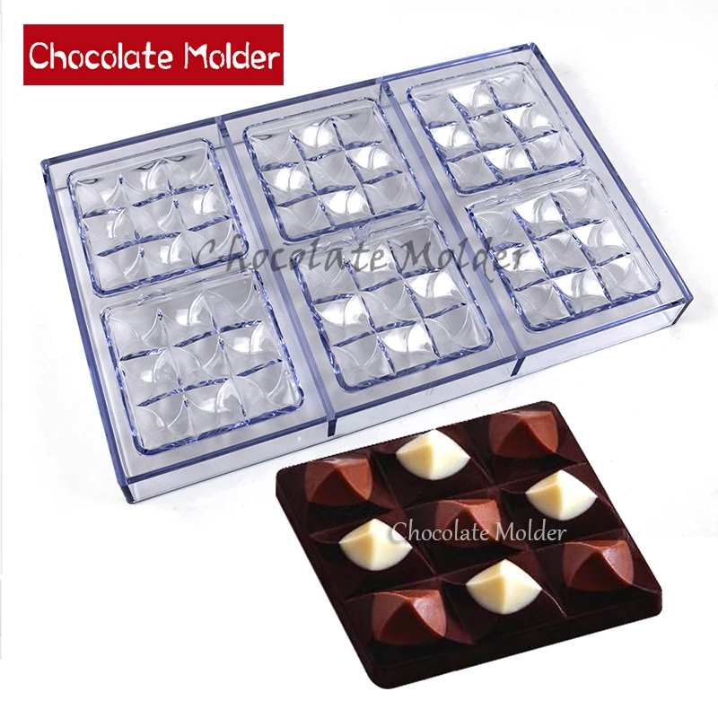 

6 Cavity Polycarbonate Chocolate Molds Chocolate Bar Bonbons mini MOULIN Shape Candy Fondant Forms Baking Pastry Tools Mould