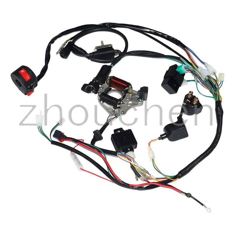 

Жгут проводов Quad Wire подходит для 50 куб. См, 70 куб. См, 90 куб. См, 110 куб. См, 125 куб. См китайский Магнитный стартер, маховик, статор, жгут проводов ...