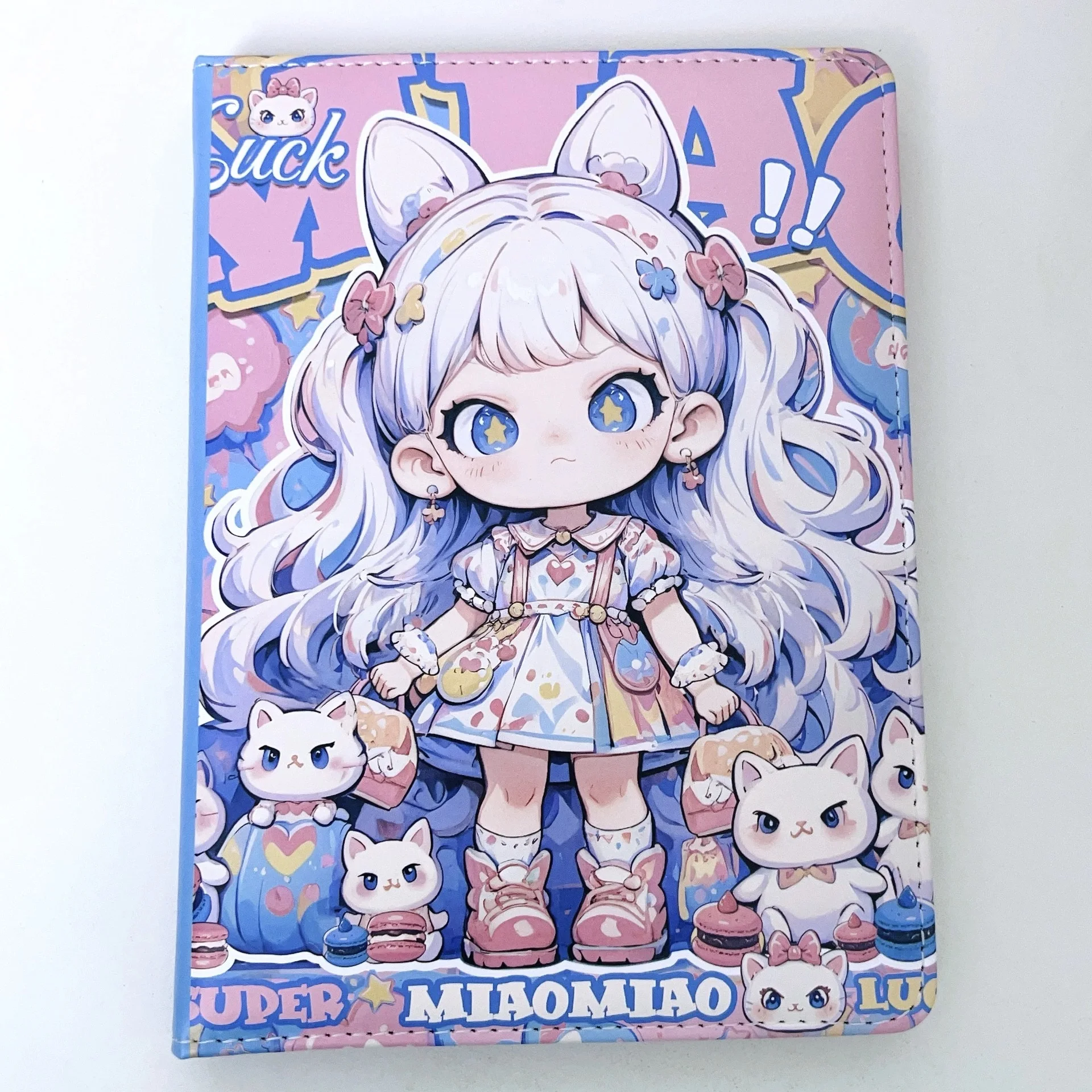 

Блокнот с милой сердитой девушкой A5, полноцветная внутренняя страница, мультяшная иллюстрация, блокнот для девочек, мягкая кожаная обложка