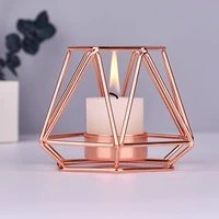 nordic style wrought iron geometric candle holders home decoration metal candle cup holder crafts candleholders