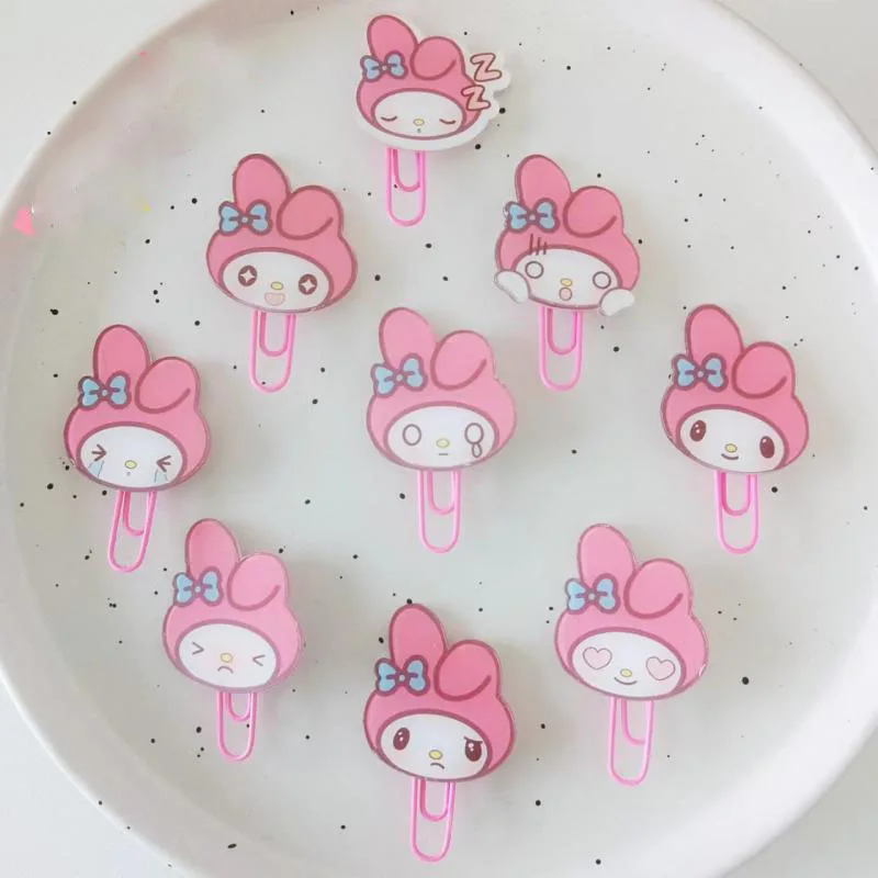 

Kawaii милый Sanrio Mymelody бумажный зажим Закладка канцелярские принадлежности розовая серия оригинальный Забавный Ins Девочка Рождественский пода...