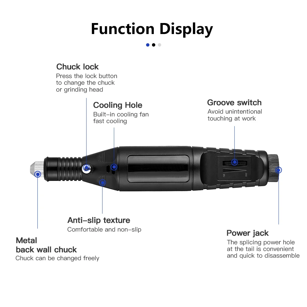 Электрическая шлифовальная машинка 12000 об./мин. 3 скорости