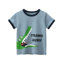 t shirt boy summer clothing kids short sleeve animal crocodile pattern tops breathable soft casual tee for baby toddlers