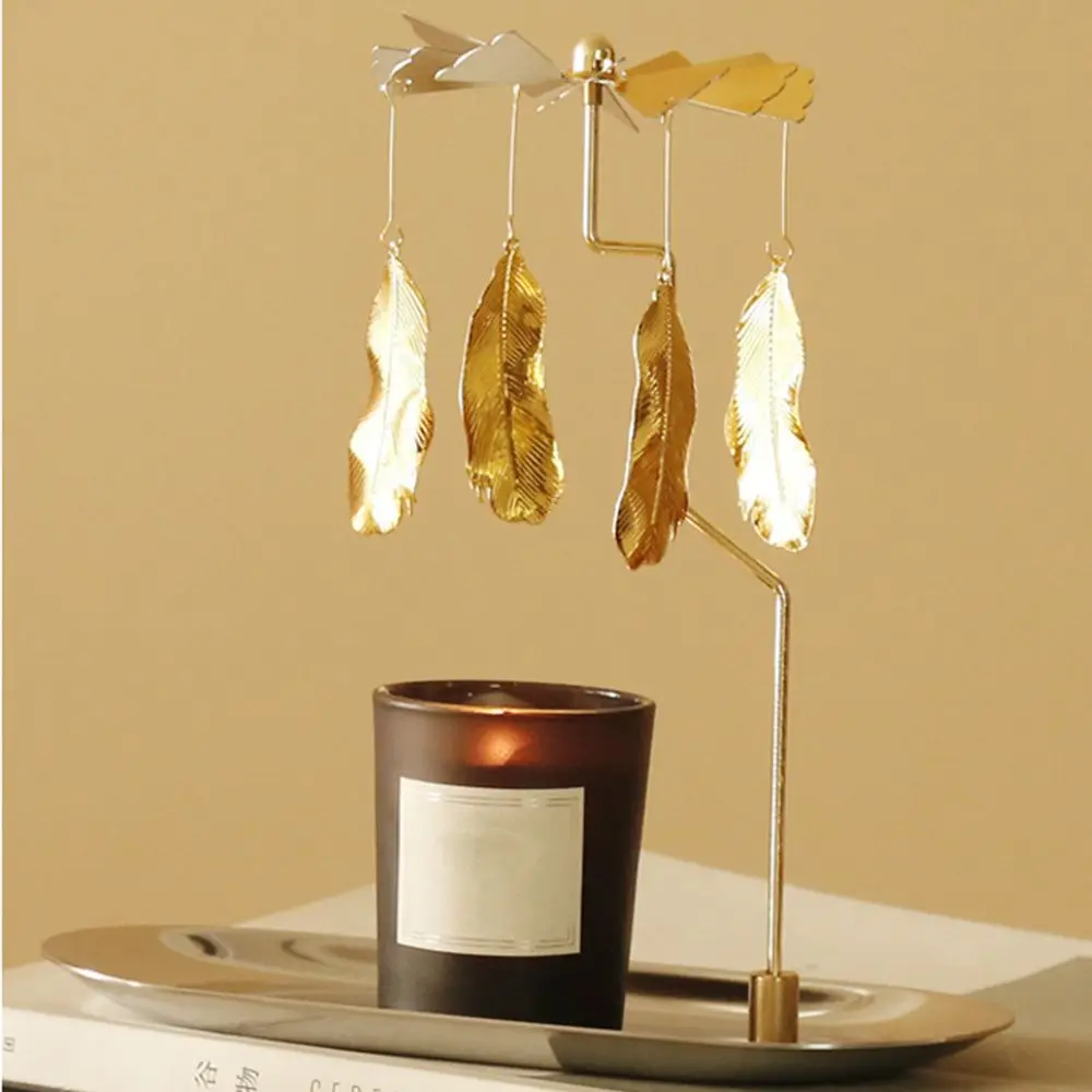 

Romantic Metal Tealight Home Decoration Candlestick Candle Holder Rotating Spinning