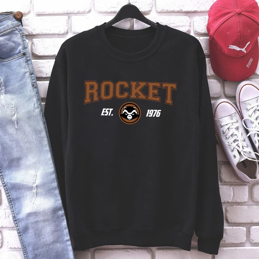 Vintage Rocket Sweatshirts Cute Raccoon Graphic Hoodie Friends Shirt Shirt for Men Women Unisex Aesthetic Casual Sweatshirt