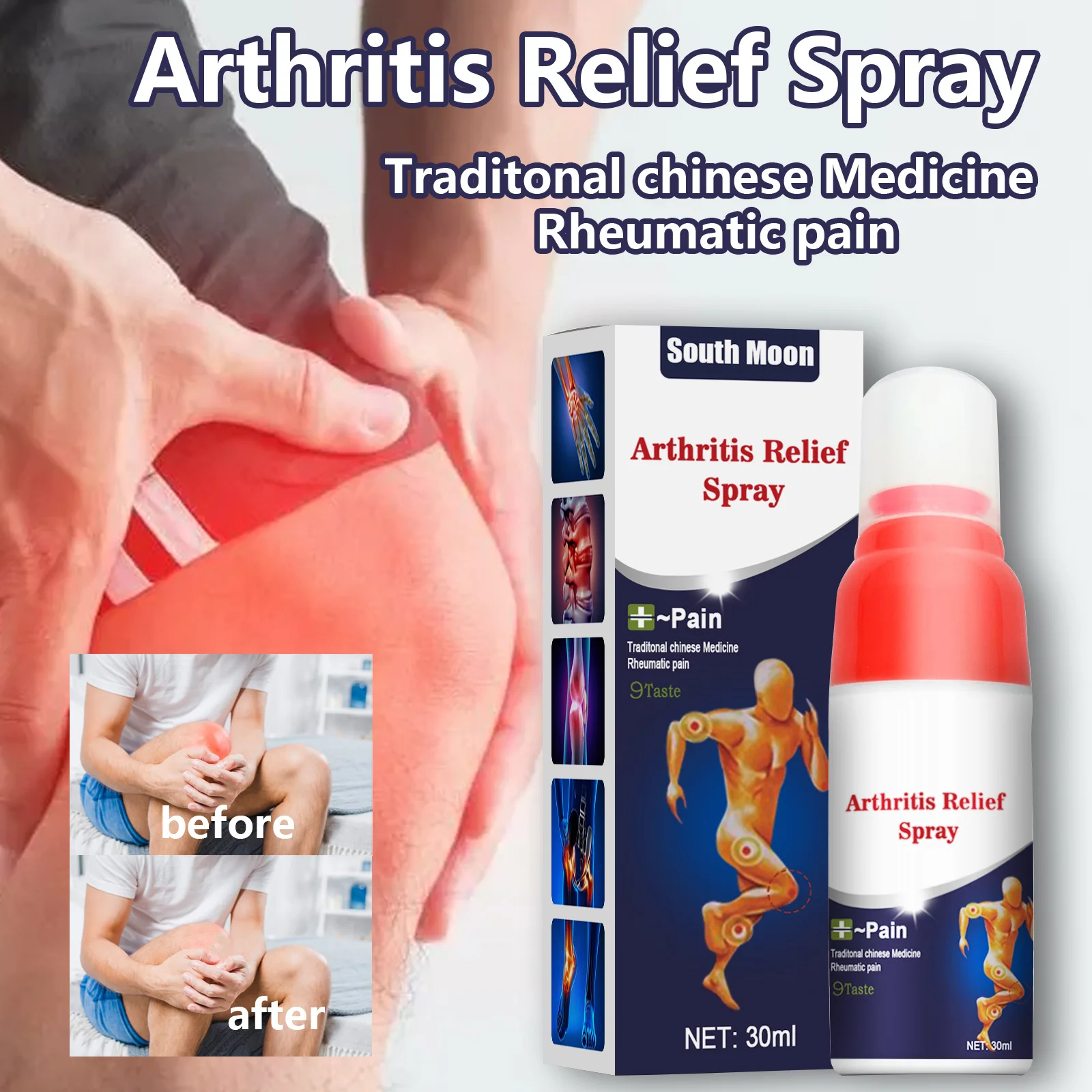 

Joint Pain Relief Spray Shoulder Neck Lumbar Leg Joint Discomfort Pain Condensate Mild Relief Spray Essential Oil Health Care