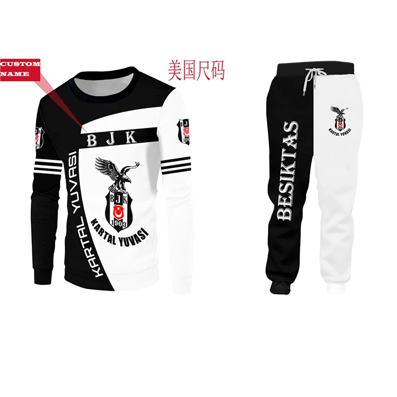 

Turkey Clothes Besiktas Tshirt Soccer Training Suit Custom Tshirt Design 3d Print Soccer Suit Summer/autumn Short/long Suits